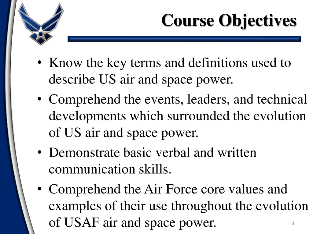course objectives