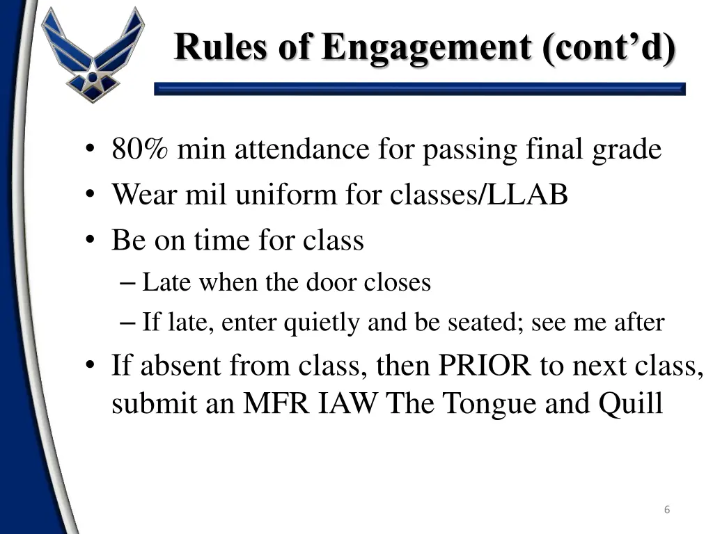 rules of engagement cont d