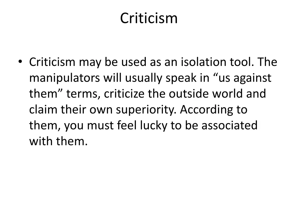 criticism