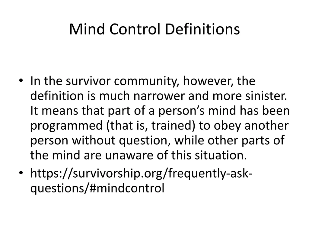 mind control definitions