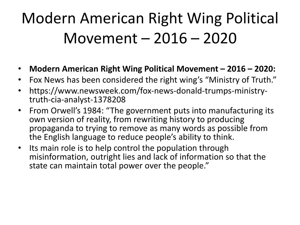 modern american right wing political movement