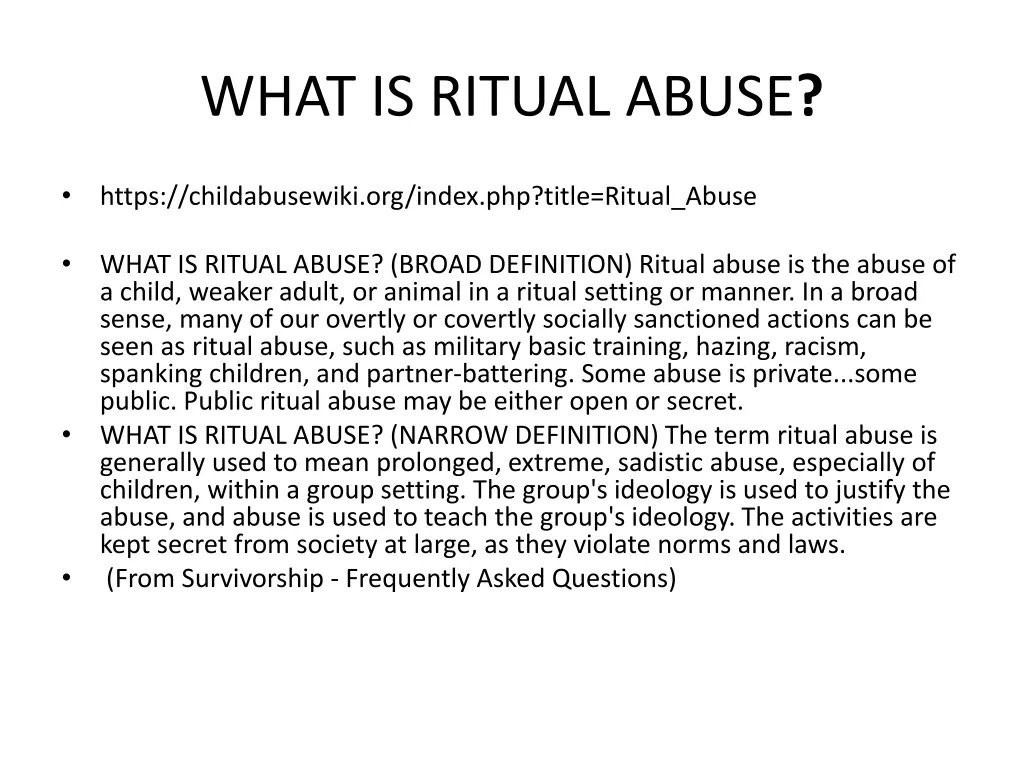 what is ritual abuse