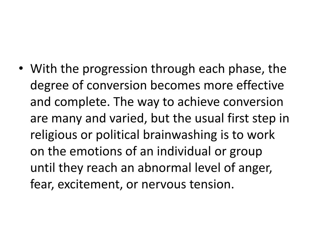 with the progression through each phase