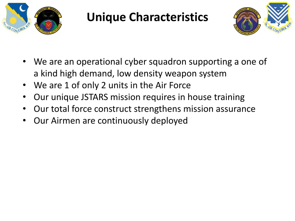 unique characteristics