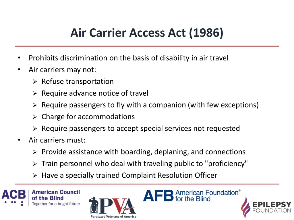 air carrier access act 1986
