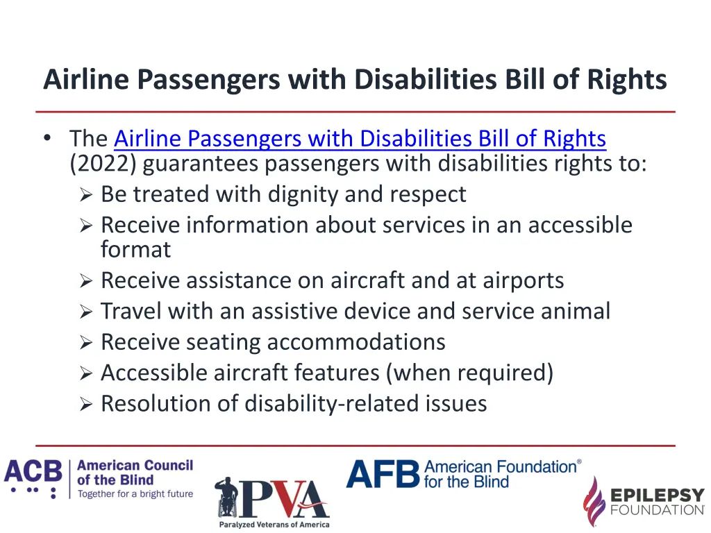 airline passengers with disabilities bill