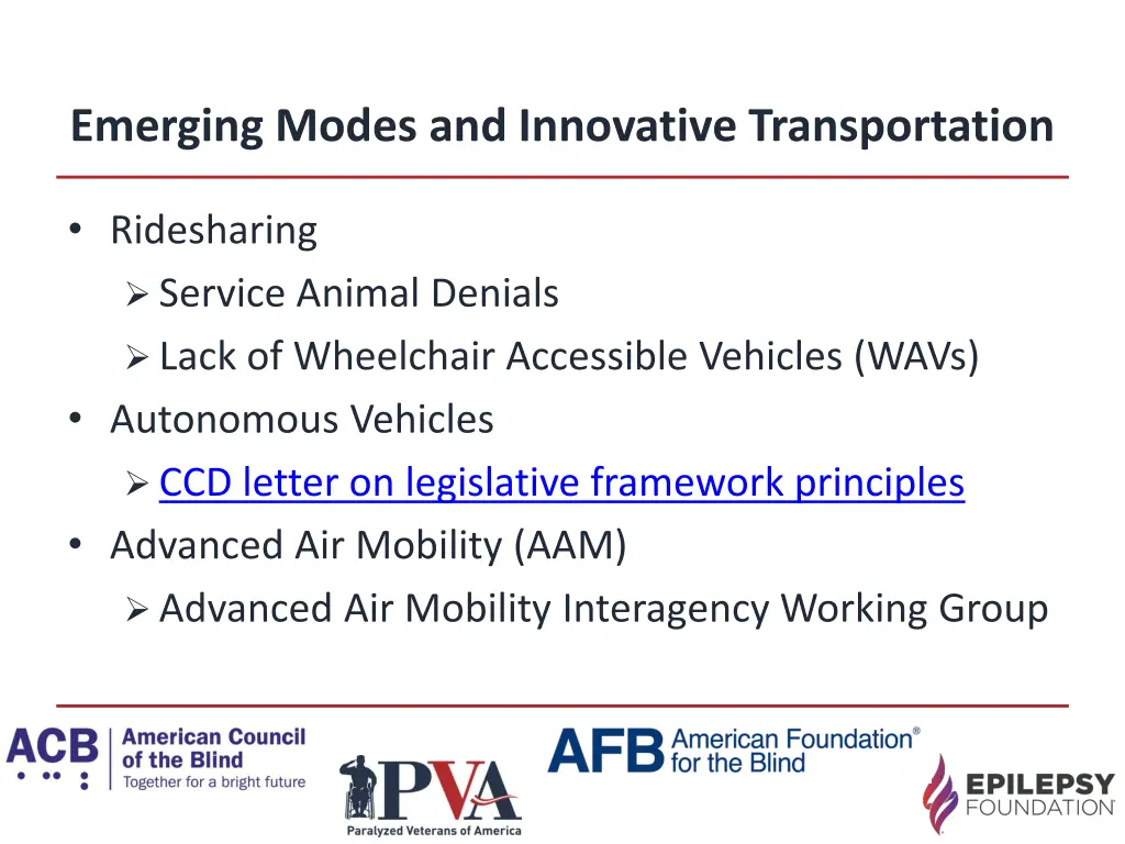 emerging modes and innovative transportation