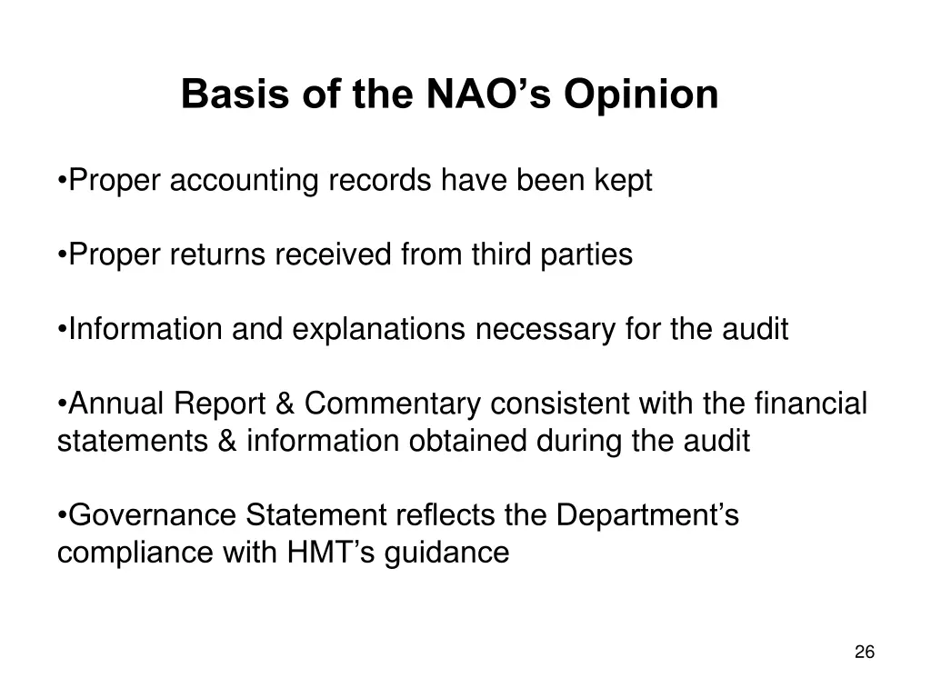 basis of the nao s opinion