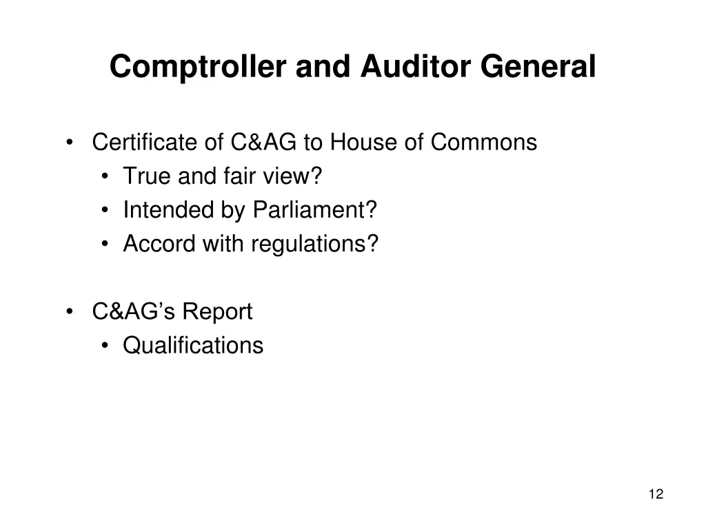comptroller and auditor general