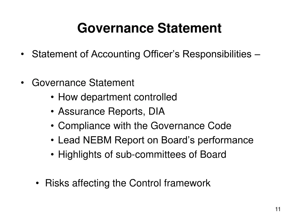 governance statement