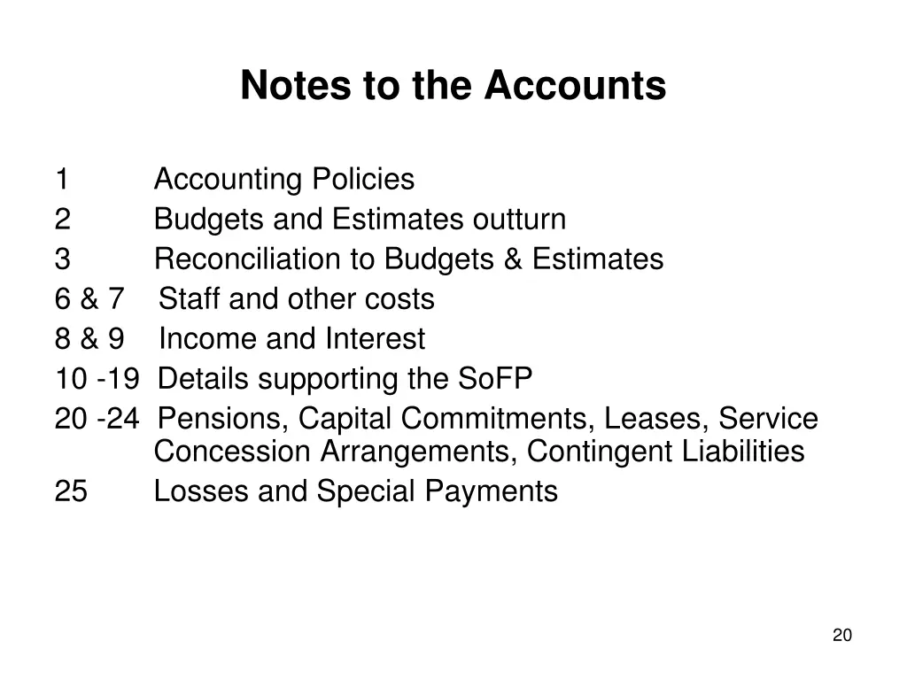 notes to the accounts