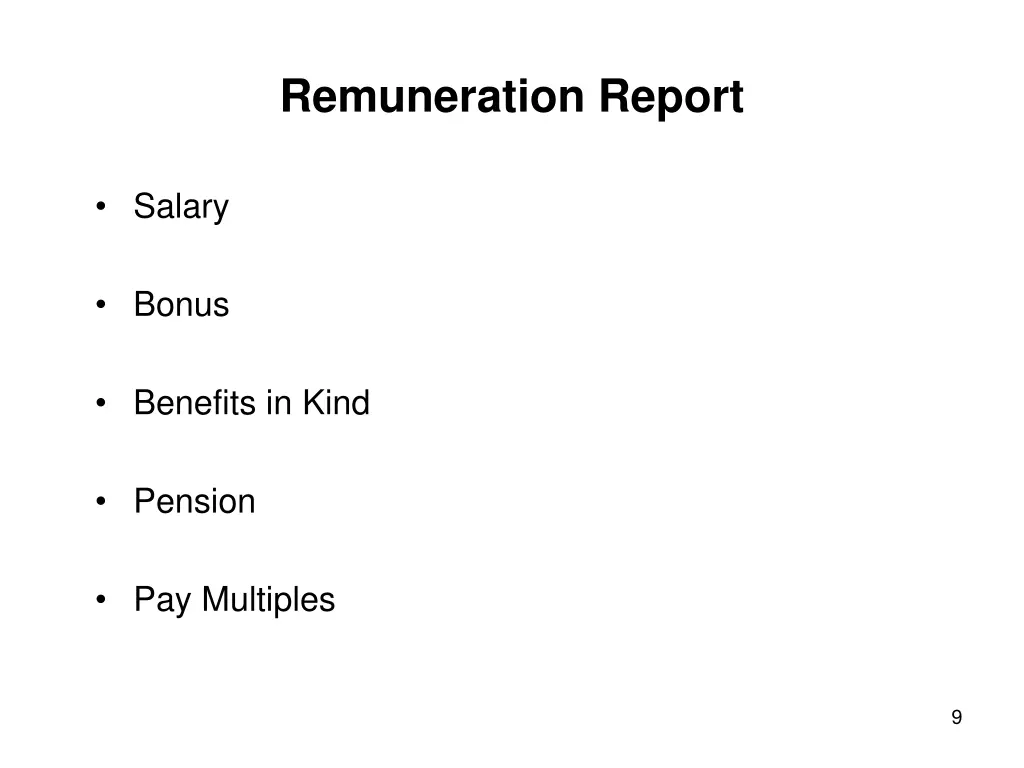 remuneration report