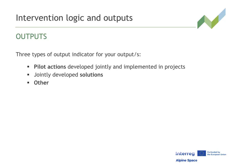 intervention logic and outputs 9