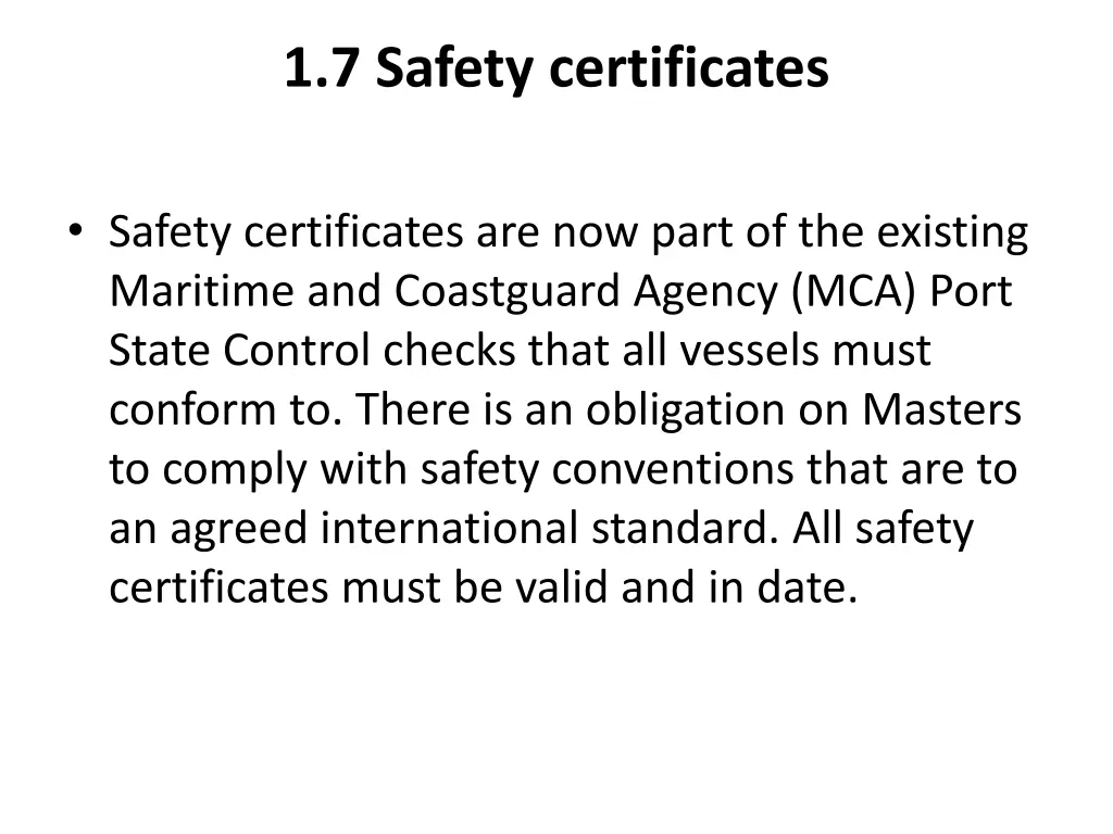 1 7 safety certificates