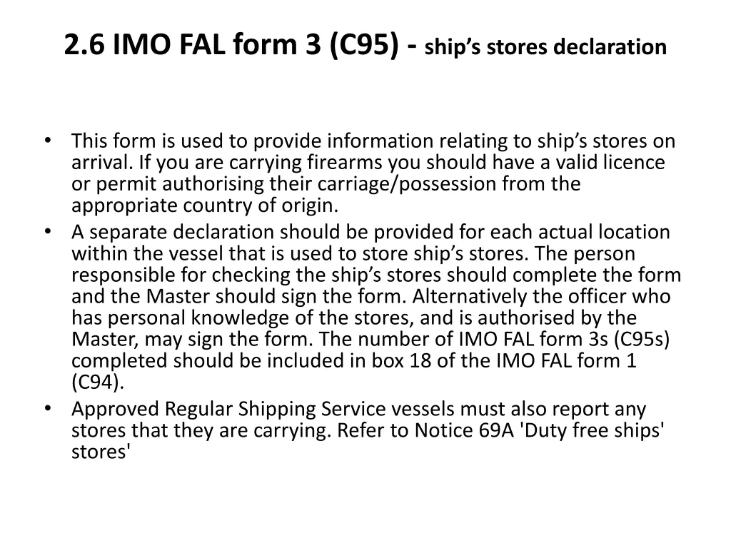 2 6 imo fal form 3 c95 ship s stores declaration