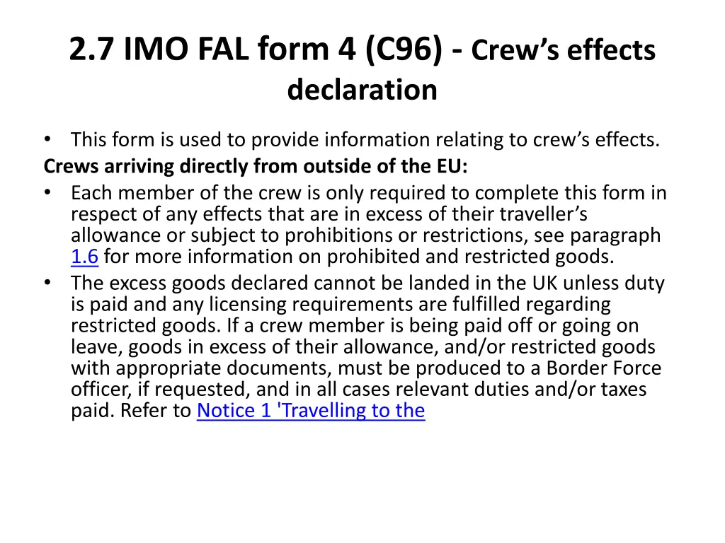 2 7 imo fal form 4 c96 crew s effects declaration