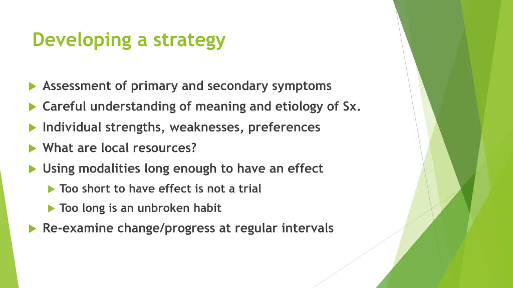 developing a strategy