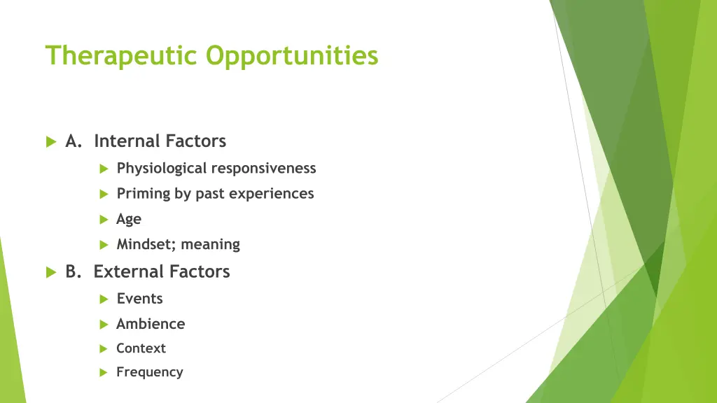 therapeutic opportunities