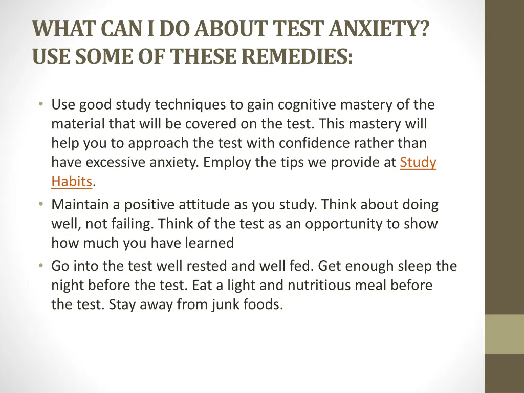 what can i do about test anxiety use some