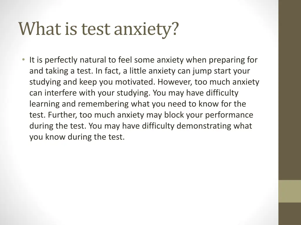 what is test anxiety