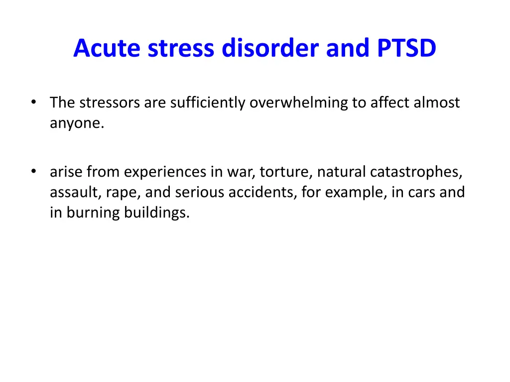 acute stress disorder and ptsd 1