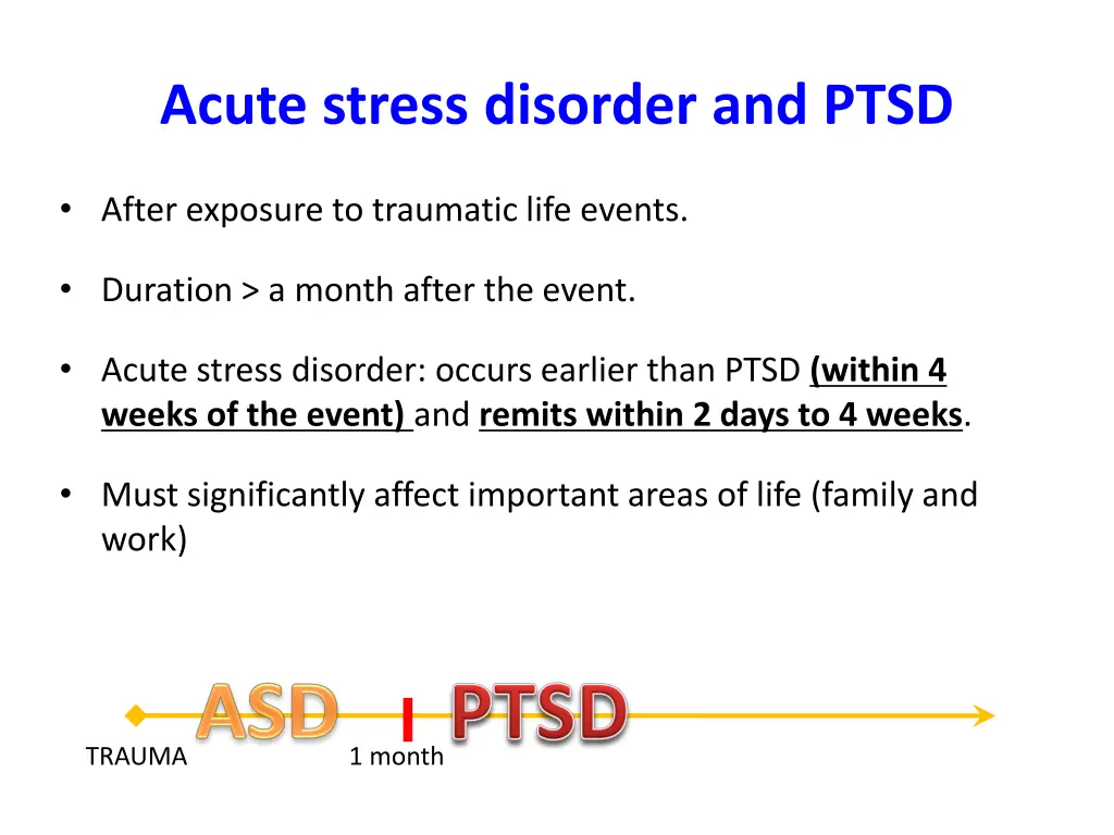 acute stress disorder and ptsd