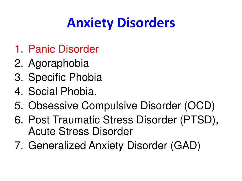 anxiety disorders 1