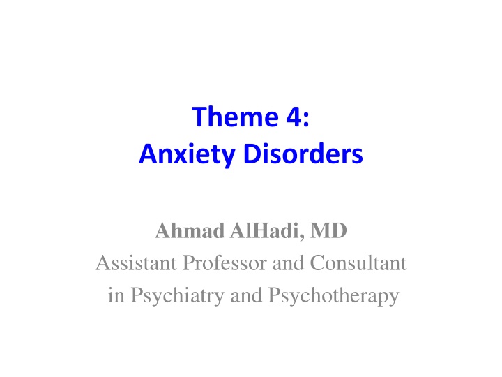 theme 4 anxiety disorders