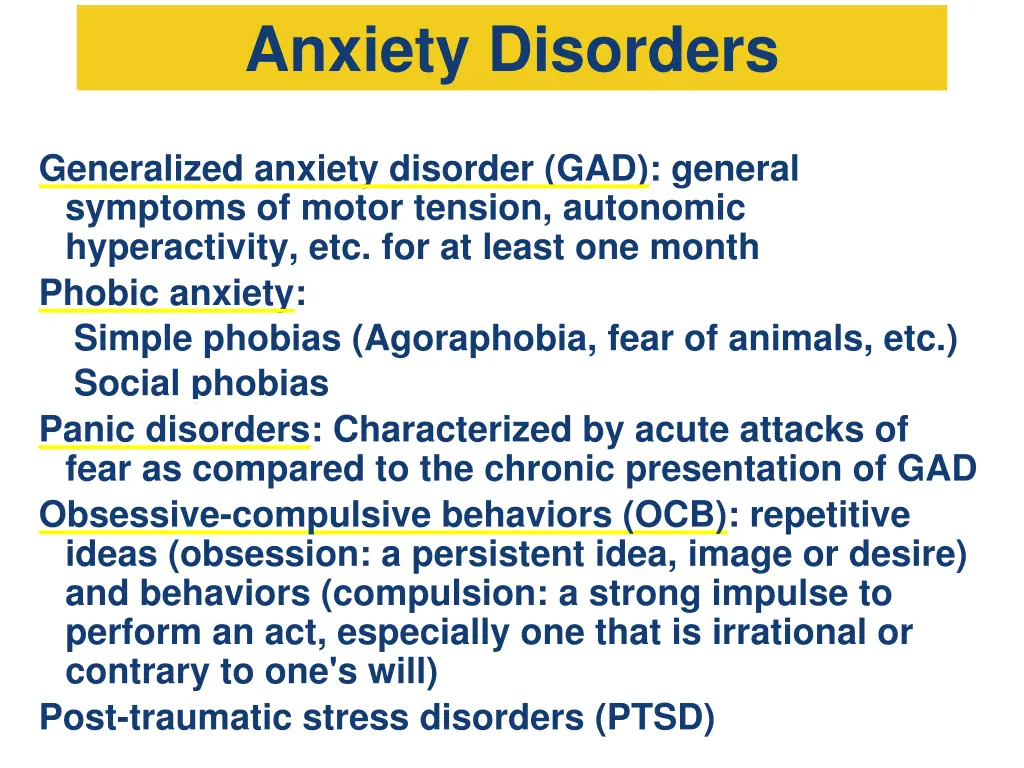 anxiety disorders