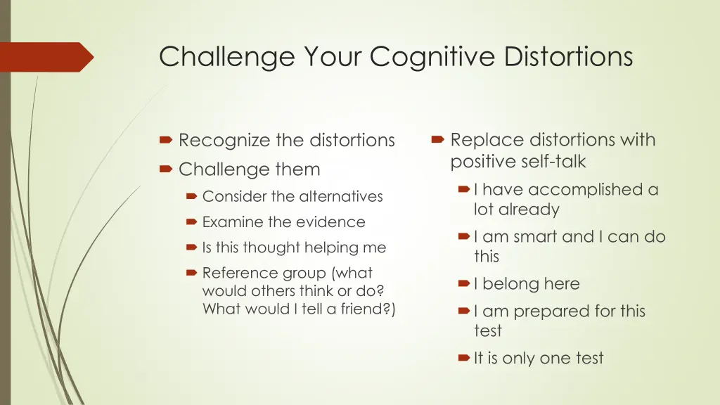 challenge your cognitive distortions