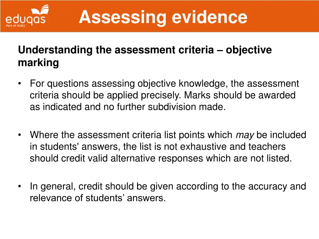 assessing evidence 1