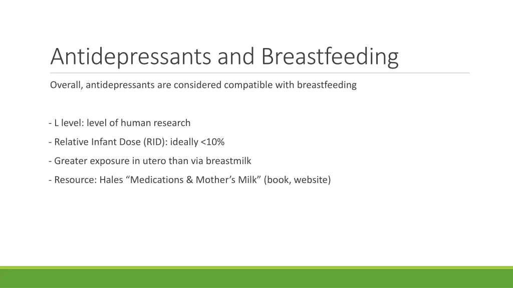 antidepressants and breastfeeding