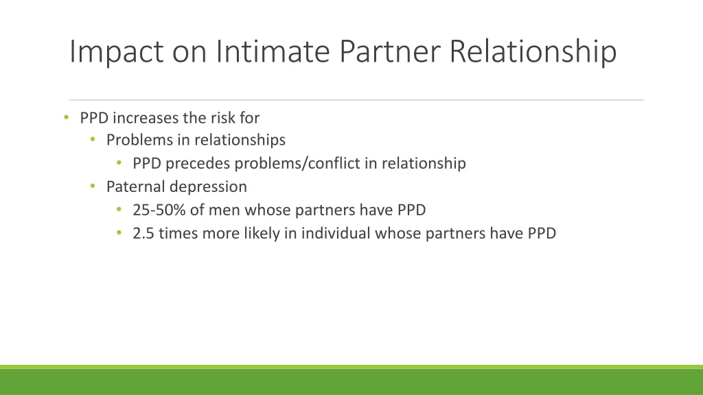 impact on intimate partner relationship