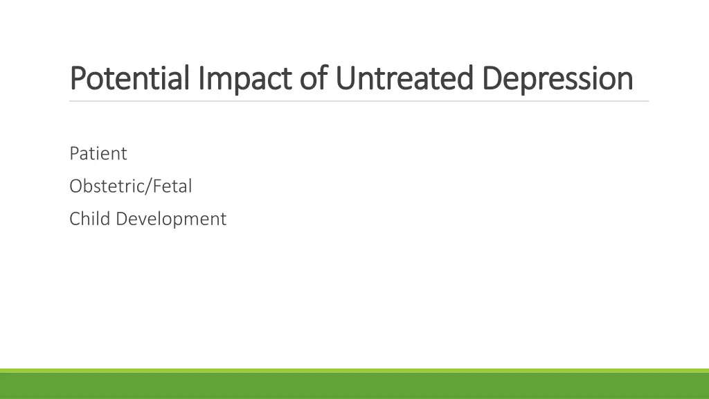 potential impact of untreated depression