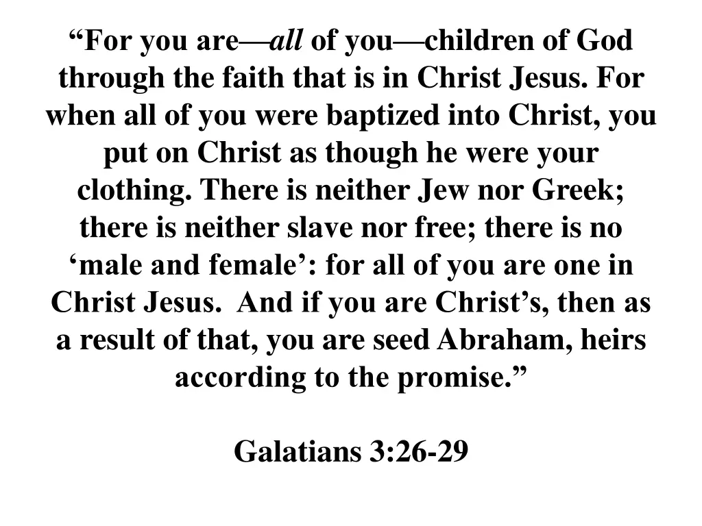 for you are all of you children of god through 2