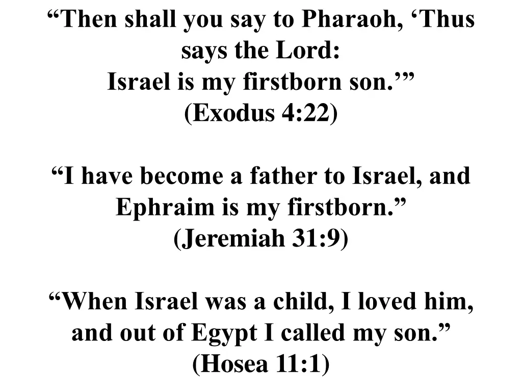 then shall you say to pharaoh thus says the lord