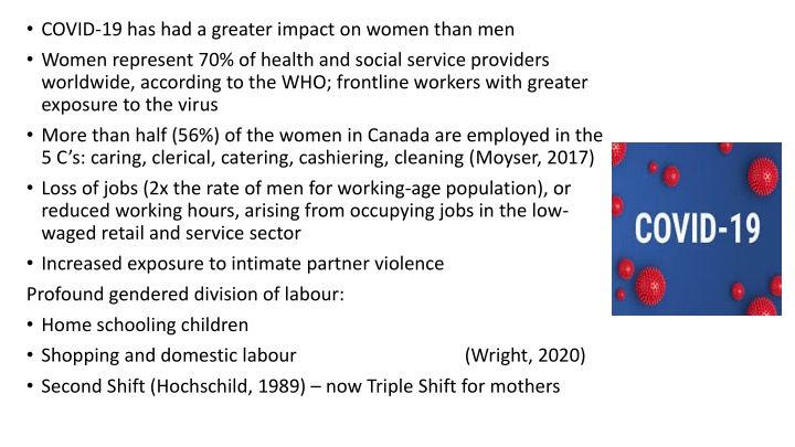 covid 19 has had a greater impact on women than