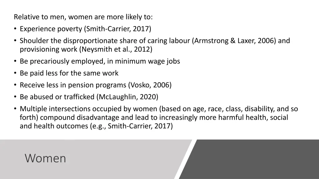 relative to men women are more likely