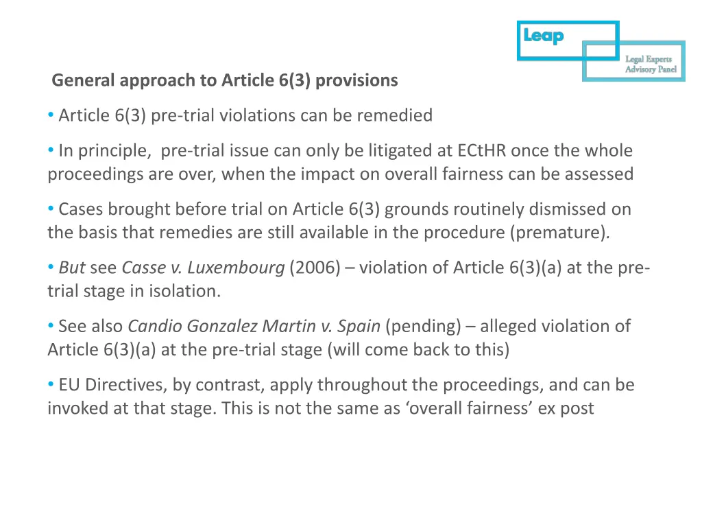 general approach to article 6 3 provisions 2