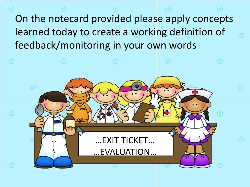 on the notecard provided please apply concepts