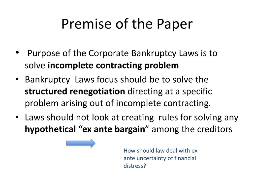 premise of the paper