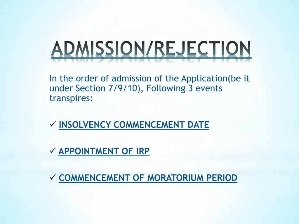 admission rejection