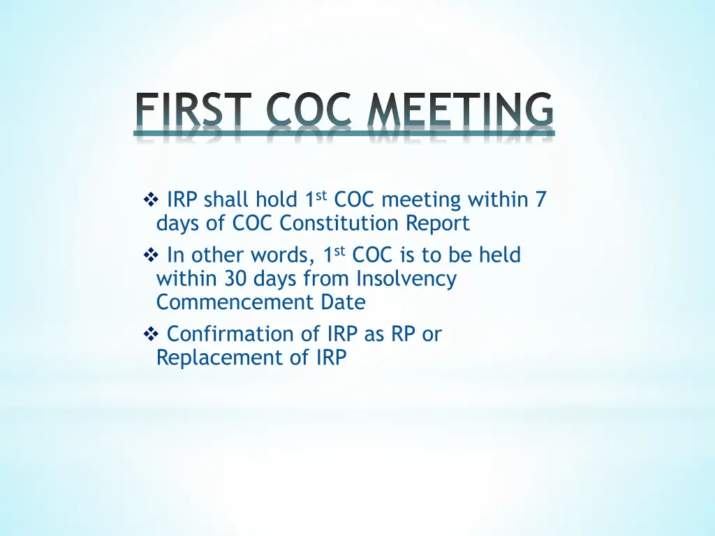 first coc meeting