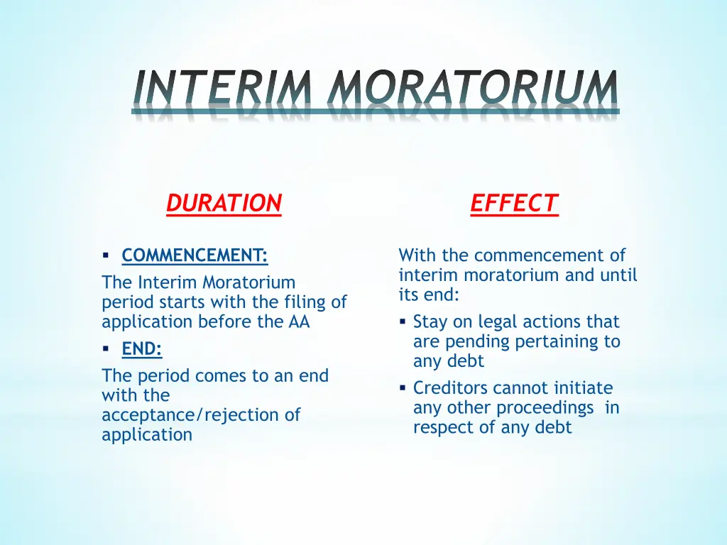 interim moratorium