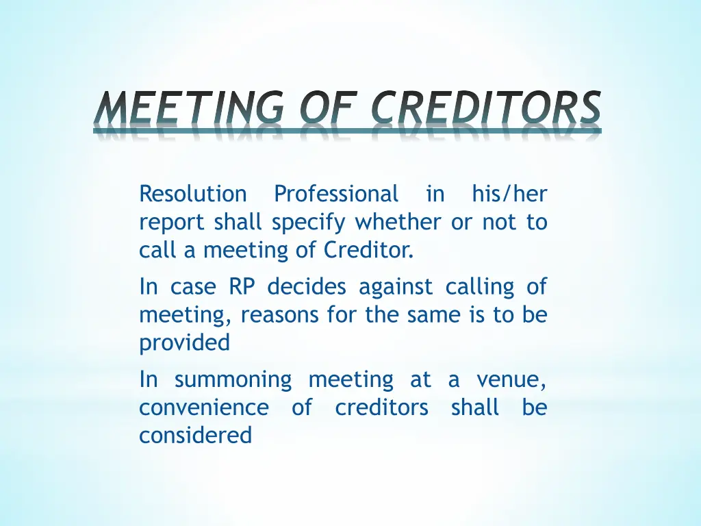 meeting of creditors