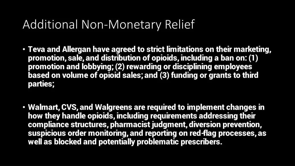 additional non monetary relief