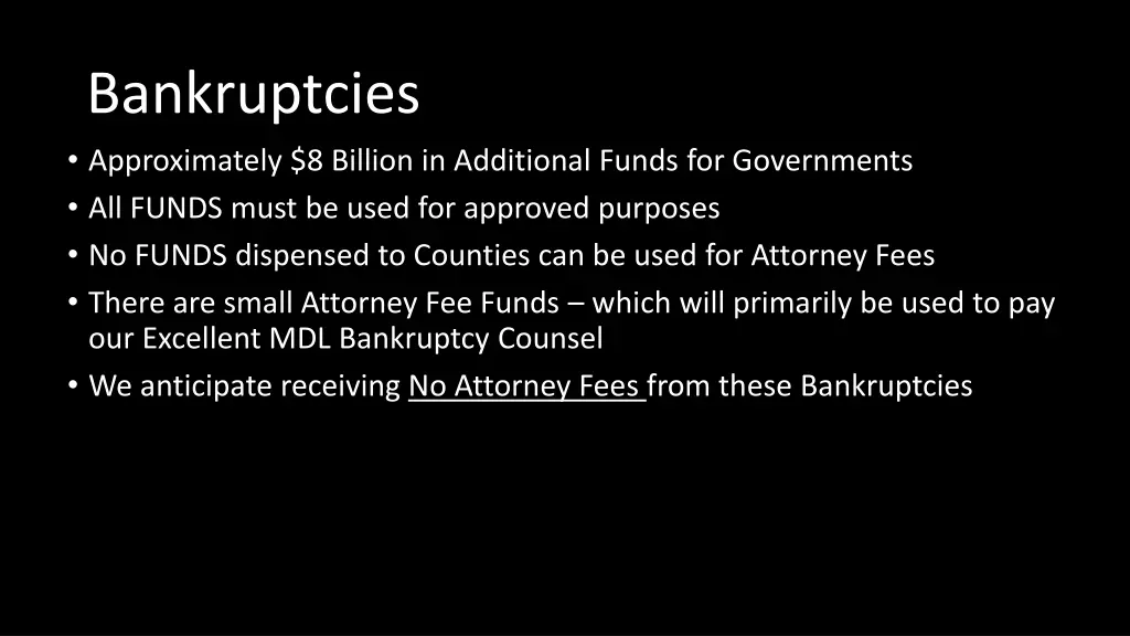 bankruptcies approximately 8 billion