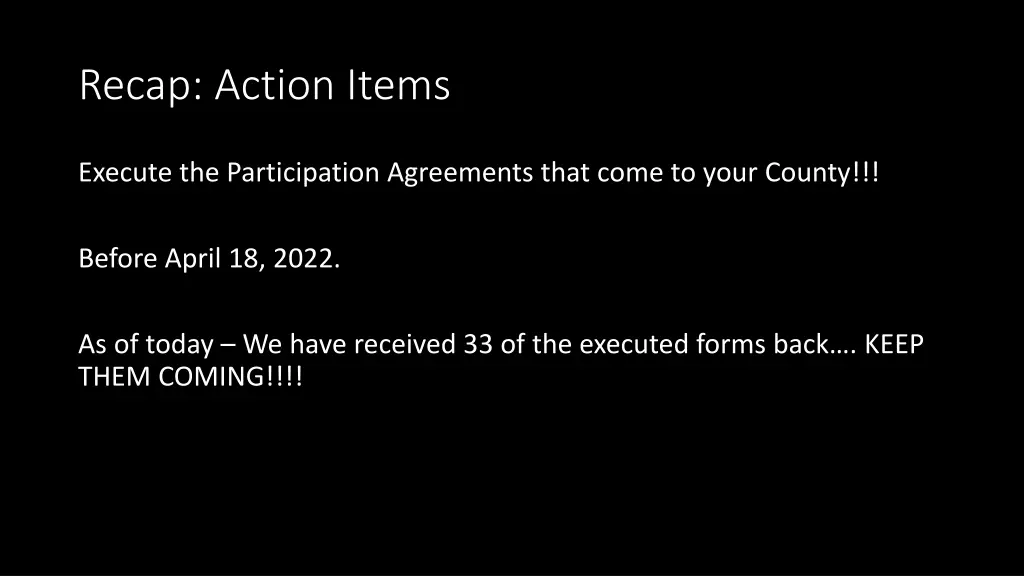 recap action items