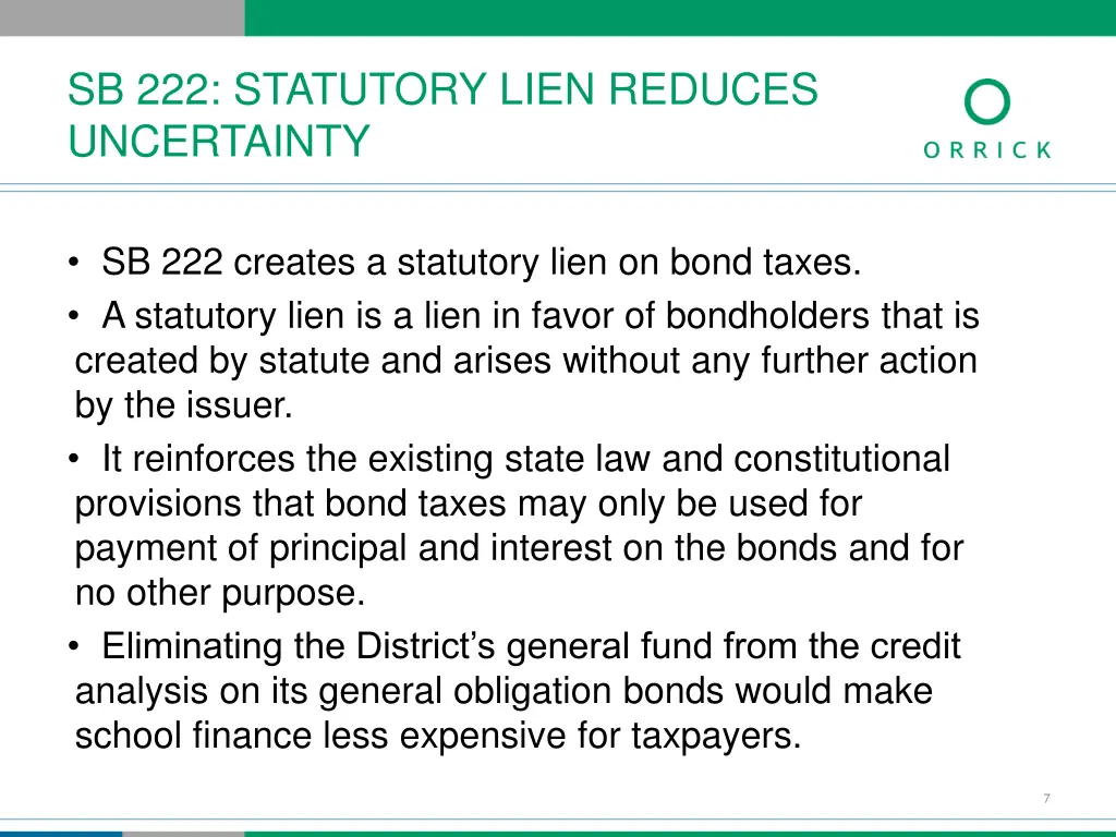 sb 222 statutory lien reduces uncertainty