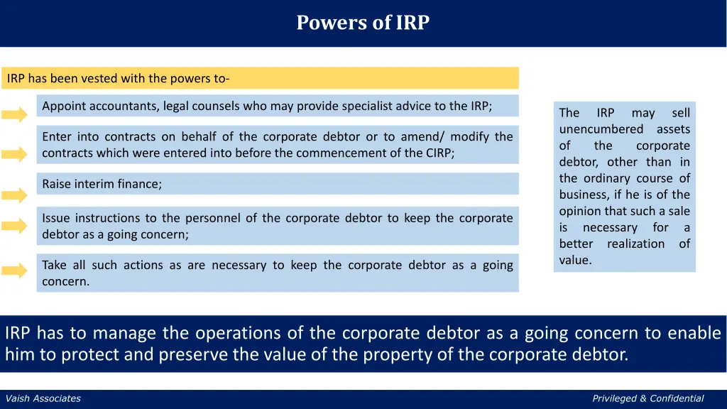 powers of irp